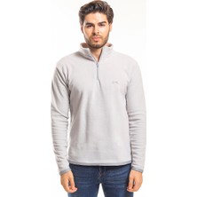 Slazenger SANNE IN Erkek Dik Yaka Fermuarlı Gri Polar
