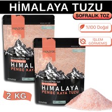 Hanzade Bitkisel Pembe Himalaya Tuzu Toz 1 kg x 2 Adet (Öğütülmüş Sofralık)