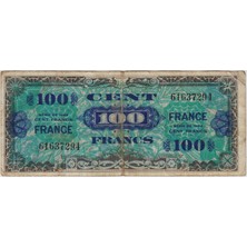 Banknoting Fransa 100 Frank 1944 Iı. Dünya Savaşı Geçiş Dönemi-Müttefik Askeri Komutanlığı. Temiz++