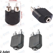Fano(2Adet)3.5mm Ses Stereo Jak 2 RCA Erkek Ses Jak Konnektör Dönüştürücü