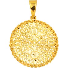 Bilezikci Yaşam Çiçeği 22 Ayar Altın Kolye Ucu (3 cm. Çaplı)