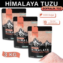 Hanzade Bitkisel Pembe Himalaya Tuzu Toz 1 kg x 3 Adet