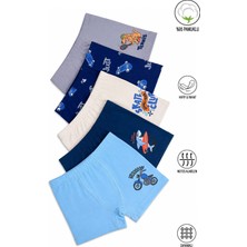 Özkan Underwear Özkan 31802 5'li Paket Erkek Çocuk Pamuklu Karışık Renkli Desenli Yumuşak Rahat Şort Boxer