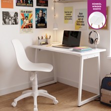 Vilinze Eames Tekerlekli Ofis Sandalyesi Beyaz Plastik Malzeme ile Uzun Süre Oturum Konforu