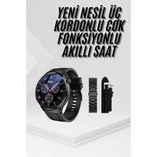 Zenvia Amoled Ekran Metal Deri Silikon Kordonlu Uyku ve Sağlık Takibi ZNV-HBY3245