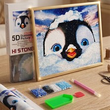 5d Elmas Taş Işleme Kiti 30X30 cm Sevimli Penguen Desen