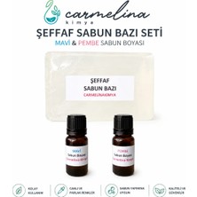 Carmelina Sabun Yapim Seti- Şeffaf Sabun Bazı, Mavi ve Pembe Sabun Boyalı
