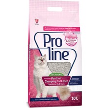 Proline Pro Line 10 Lt Hızlı Topaklanan Bebek Pudra Kokulu Bentonit Kedi Kumu ile Ferah Bir Ortam Yaratın