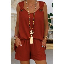 Alyn Wear Kadın Kolsuz V Yaka Kuş Gözü Detay Bluz Short Aerobin Ikili Takım
