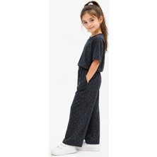 Modaplaza Kız Çocuk Oysho Kumaş Taşı Uzun Bol Paça Pantolonlu Takım K-0221