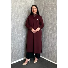 Modaplaza Kadın Yaka Fermuarlı Modal Uzun Tunik 7561