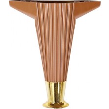 Marsilyan 15CM - KAHVERENGİ - GOLD UÇLU  PLASTİK MOBİLYA - KOLTUK AYAK (K95)