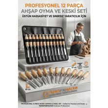 Mastercare Profesyonel Ağaç Oyma Seti 12 Parça Karbon Çelik Ahşap Şekillendirme İskarpela 715248