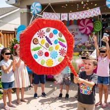 Dodomar Lolipop Şekerleme Pinyata 42 cm Sopalı Doğum Günü Parti Oyunu Seti