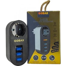 Marsilyan Gobax Termal Akım Korumalı Akıllı Priz 3xusb Li, Çocuk Korumalı, LED Işıklı, Yüksek Isıya Dayanıklı (K95)