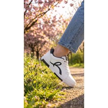 Walksmooth Kadın Beyaz Sneaker Günlük Spor Ayakkabı Hafif Rahat Ortopedik Taban