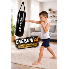 Spor Byfit 50 cm x 20 cm Hazır Dolu Siyah Çocuk Boks Kum Torbası
