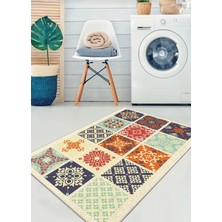 Ardizayn Mozaik - Dijital Baskılı, Kaymaz, Pamuk Dokuma Taban (80x150 cm) Banyo Halısı