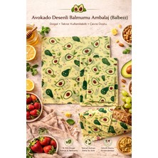 Todo Home Avokado Desenli Balmumu Gıda Saklama Bezi 3’lü Set (38x38 / 28x28 / 18x18) – Doğal & Tekrar Kullanılabilir