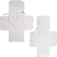 Uravas Store Baby'ness Çanta Boy Alt Değiştirme Bakım Seti, Sıvı Geçirmez, Leke Tutmaz, Puantiyeli, Pembe,