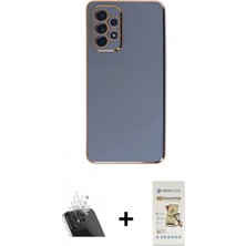 Pileli Store Pilelistore™ Galaxy A52 Kılıf Yankı Serisi - Siyah Mat Seramik Nano Ekran Koruyucu + Kamera Lens Koruma Cam - Sf