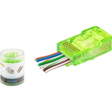 Uravas Store Cat6 Ez RJ45 Konnektör - 100 Adet Yeşil / Özel Plastik Kutulu ND2401