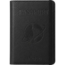 Micflip K02 IOS Cihazlar Için Findmy Özellikli Pasaport Kart ve Sim Bölmeli Deri Cüzdan Siyah