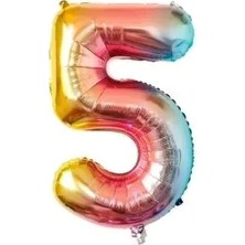 5 Rakam Folyo Balon Rengarenk 75CM