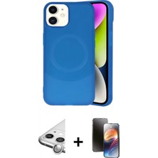 Pileli Store Pilelistore™ iPhone 11 Kılıf Ufuk Serisi - Siyah 3D Antistatik Mat Seramik Nano Ekran Koruyucu + Raze Metal Kamera Lens - Gs