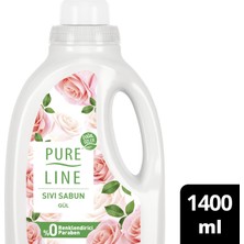 Pure Line Gül Kokulu Sıvı Sabun 1400 ml Doğal Özler ile Zenginleştirilmiş Temizlik