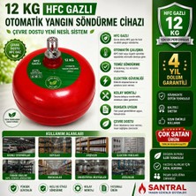 Santral 12 kg Sprinkerli Tavan Tipi Gazlı Otomatik Söndürme Tüpü