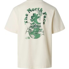 The North Face NF0A8G9PQLI1-M Retro Earth Relaxed Beyaz Yuvarlak Yaka  Regular Fit Düz Erkek T-Shirt