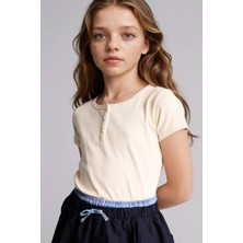 DeFacto Slim Fit Ribana Tişört Kız Çocuk G1134A826SM
