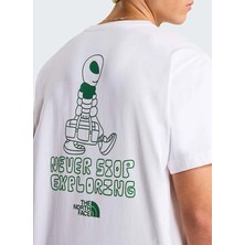 The North Face NF0A8G9GFN41-ALIEN  Relaxed-Graphı Beyaz Yuvarlak Yaka Regular Fit Baskılı Erkek T-Shirt