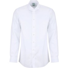 Brooks Brothers Beyaz Erkek Italyan Slim Fit Gömlek BBSS26MSH032