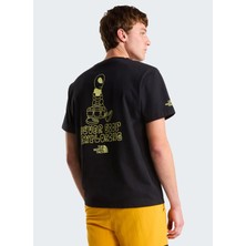 The North Face NF0A8G9GJK31-M Alıen  Relaxed -Grap Siyah Yuvarlak Regular Fit Baskılı Erkek T-Shirt