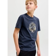 Jack & Jones Lacivert Erkek Çocuk Baskılı T-Shirt 12289893