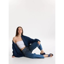 Just Cavalli Mavi Kadın Standart Denim Pantolon 78PAB5S7