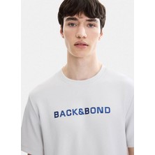 Back And Bond Gri Regular Fit Bisiklet Yaka Tişört
