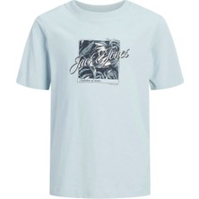 Jack & Jones Mavi Erkek Çocuk Baskılı T-Shirt 12289893