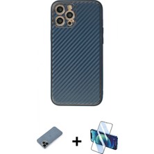 Pileli Store Pilelistore™ iPhone 12 Pro Max Kılıf Ahenk Işık - Siyah 3D Antistatik Seramik Nano Ekran Koruyucu + Shine Kamera Lens Koruma Cam - Sh