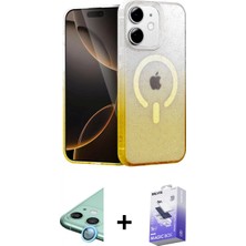 Pileli Store Pilelistore™ iPhone 11 Kılıf Eksen Minimal Özel Seri - Siyah Bilvis 5in1 5d Magic Hayalet Cam Ekran Koruyucu + Raze Metal Kamera Lens - Mı