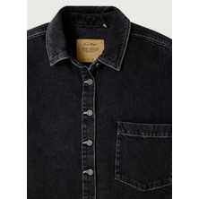 American Vintage Siyah Kadın Standart Gömlek YOP06DE26B