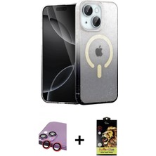 Pileli Store Pilelistore™ iPhone 14 Kılıf Eksen Minimal Özel Seri - Siyah Buffer Cam Ekran Koruyucu + Raze Metal Kamera Lens - Kı