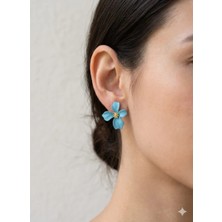 Tılsım Accesories Çiçek Küpe Mavi