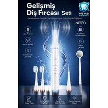 Neffo Elektrikli Diş Fırçası, 42.000 Titreşim, 6 Mod, 3+1 Başlık, Beyaz IPX7 Su Geçirmez Özellik