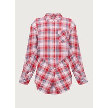 Atelier Aliz Kırmızı Kadın Normal Çizgili Gömlek ALZ-8500