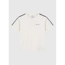 Champion 118789-YS084 Crewneck T-Shirt Krem Kadın T-Shirt