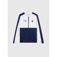 Champion 222014-BS561 Full Zip Top Beyaz - Mavi Erkek Zip Ceket
