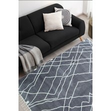 Sultan Halı Gri Renkli  Soft Iskandinav Peluş Dokulu Makine Halısı